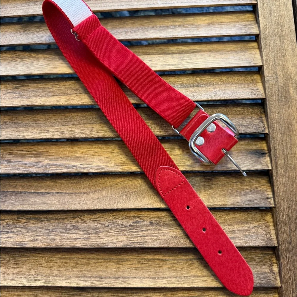 Youth Baseball Softball Vibrant Scarlett Red Kids Belt